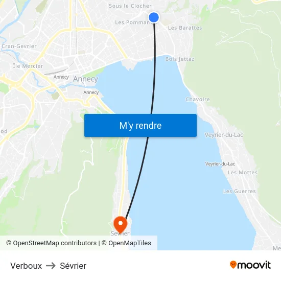 Verboux to Sévrier map