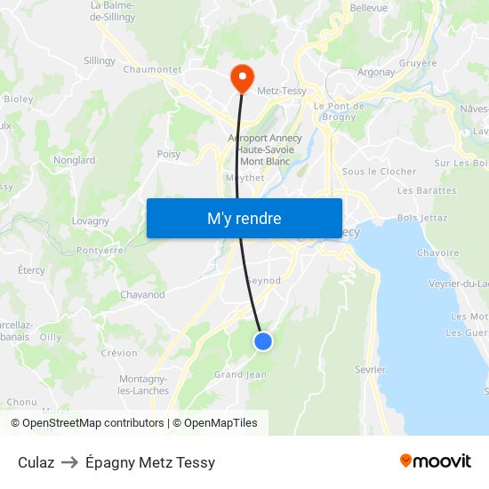 Culaz to Épagny Metz Tessy map