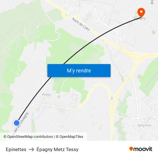 Epinettes to Épagny Metz Tessy map