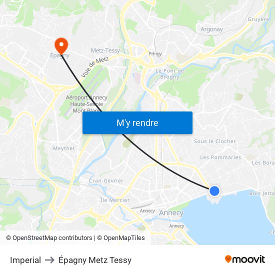 Imperial to Épagny Metz Tessy map