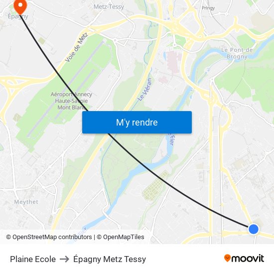 Plaine Ecole to Épagny Metz Tessy map