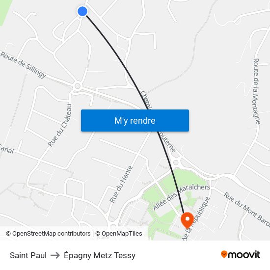 Saint Paul to Épagny Metz Tessy map