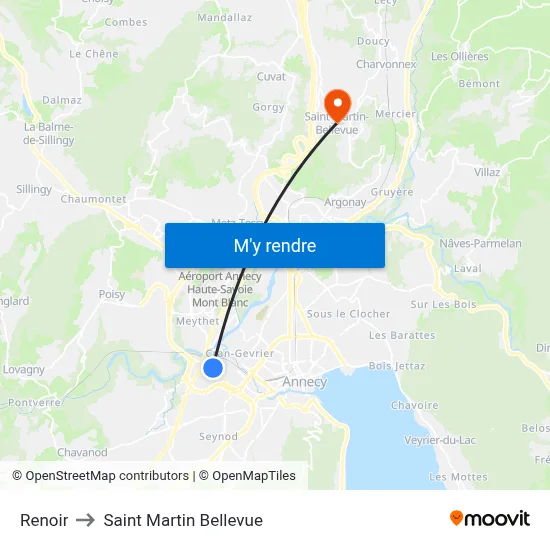 Renoir to Saint Martin Bellevue map