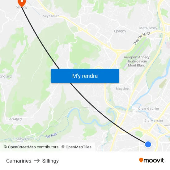 Camarines to Sillingy map