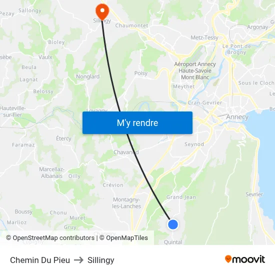 Chemin Du Pieu to Sillingy map