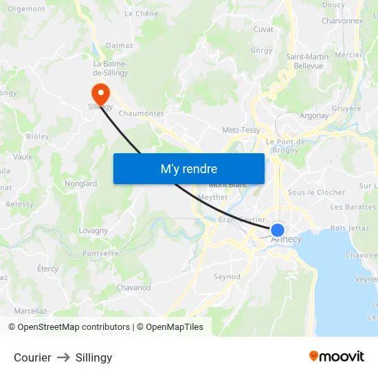 Courier to Sillingy map