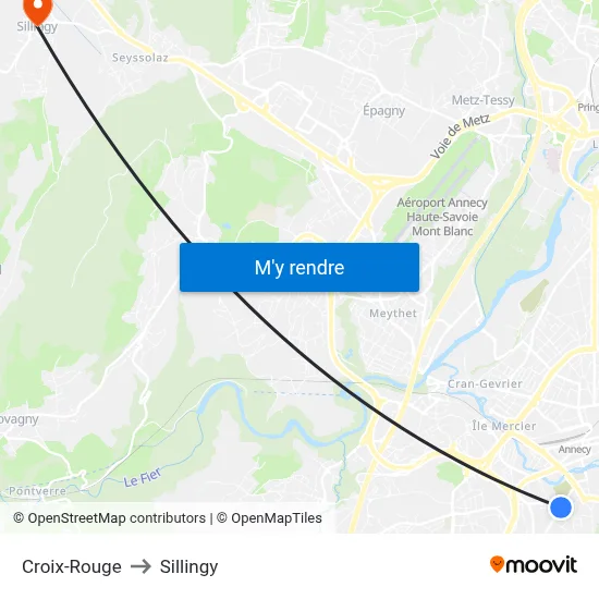 Croix-Rouge to Sillingy map