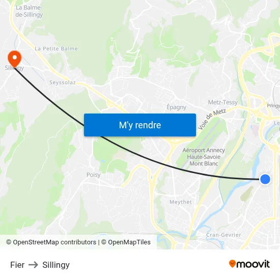 Fier to Sillingy map