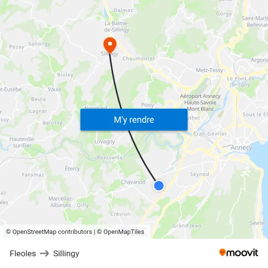 Fleoles to Sillingy map