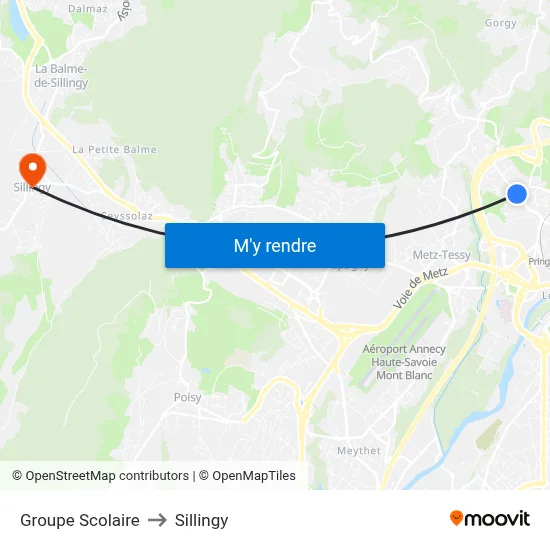 Groupe Scolaire to Sillingy map