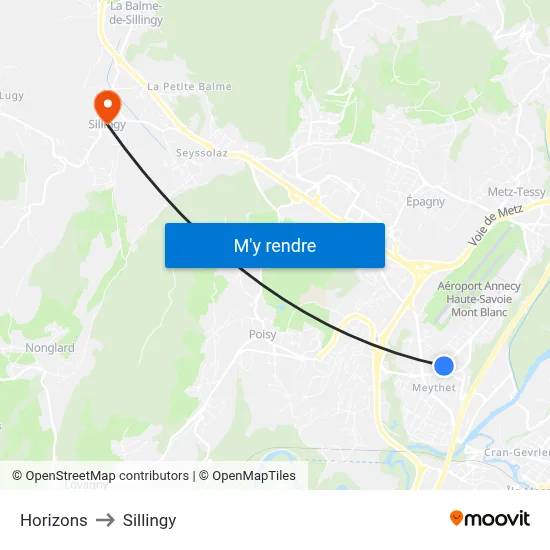 Horizons to Sillingy map