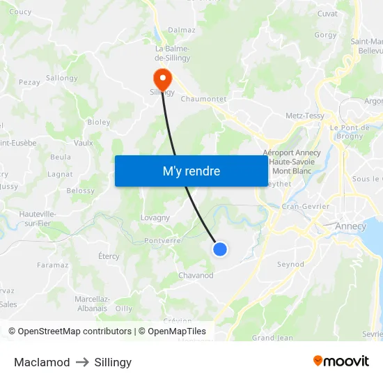 Maclamod to Sillingy map