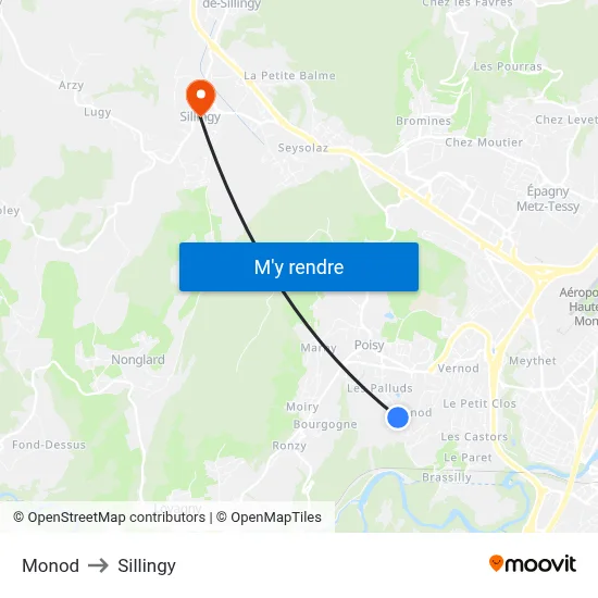 Monod to Sillingy map