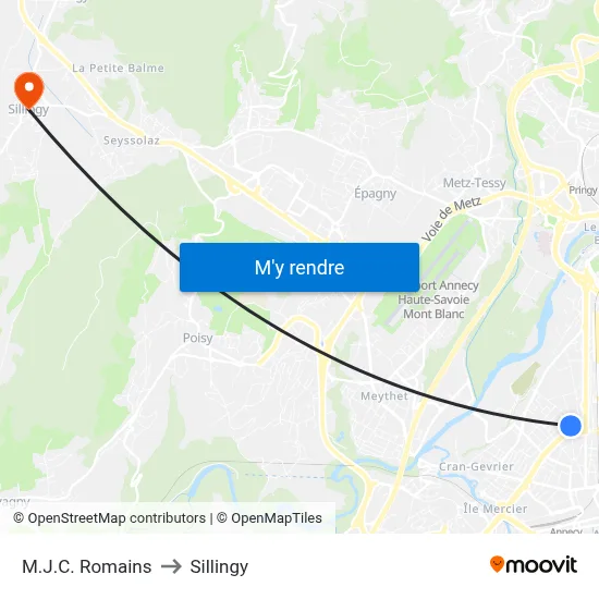 M.J.C. Romains to Sillingy map