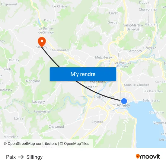 Paix to Sillingy map