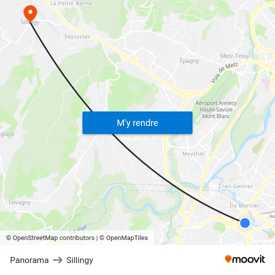 Panorama to Sillingy map