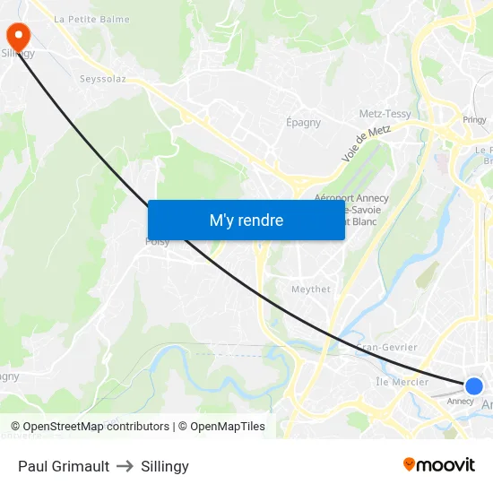 Paul Grimault to Sillingy map