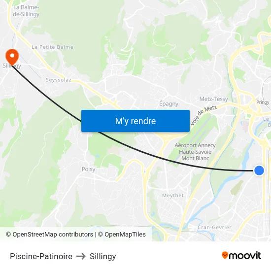Piscine-Patinoire to Sillingy map