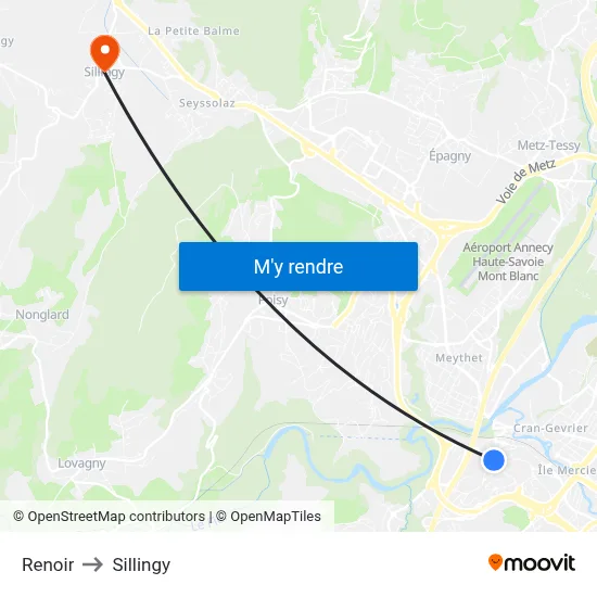 Renoir to Sillingy map