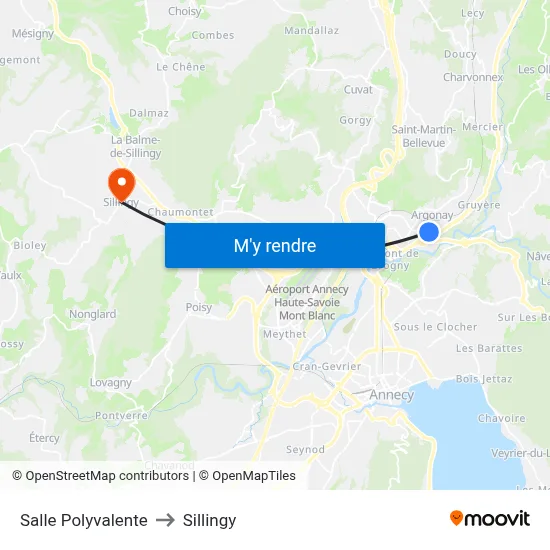 Salle Polyvalente to Sillingy map