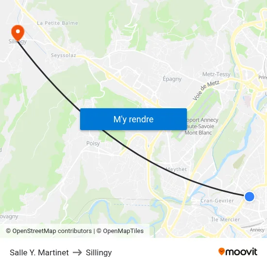Salle Y. Martinet to Sillingy map