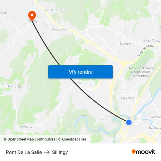 Pont De La Salle to Sillingy map