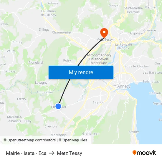 Mairie - Iseta - Eca to Metz Tessy map
