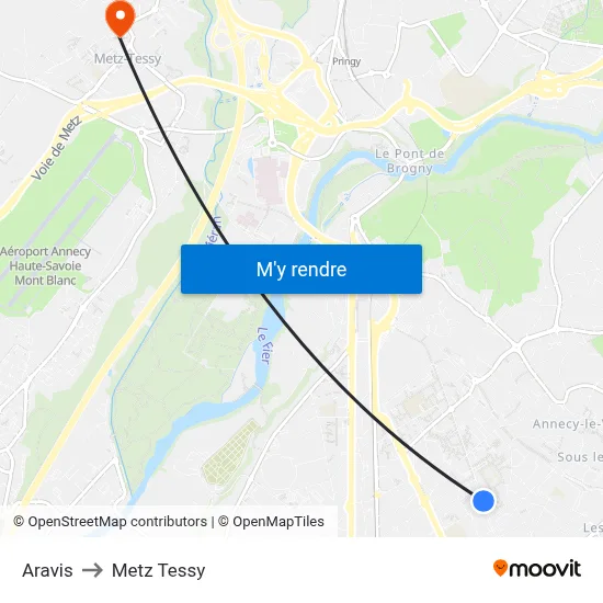Aravis to Metz Tessy map