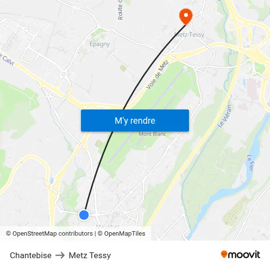 Chantebise to Metz Tessy map