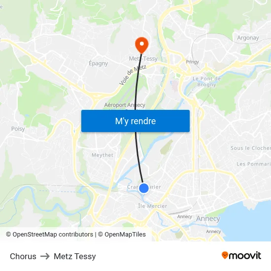 Chorus to Metz Tessy map