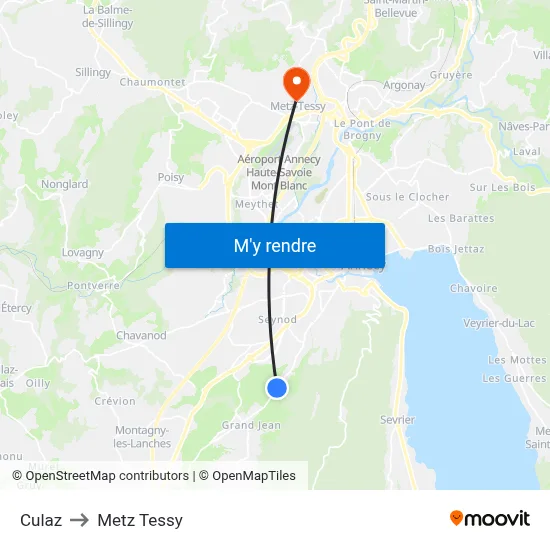 Culaz to Metz Tessy map