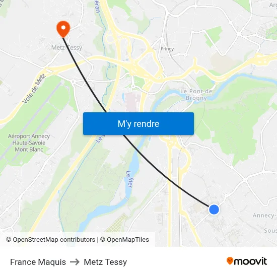 France Maquis to Metz Tessy map