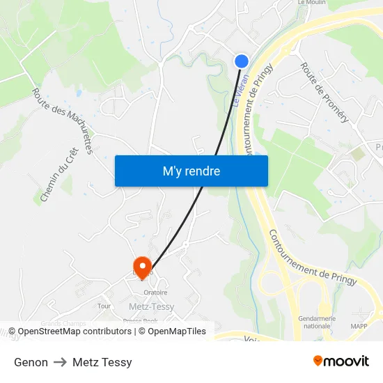 Genon to Metz Tessy map
