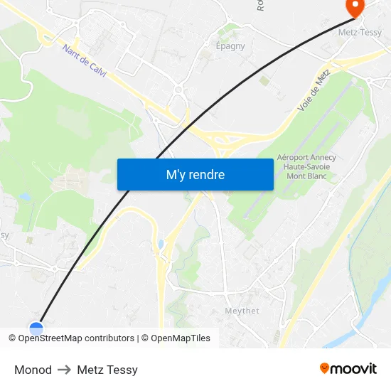 Monod to Metz Tessy map