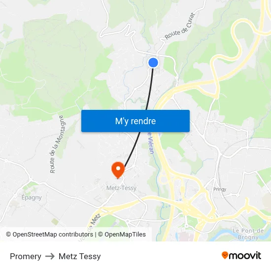 Promery to Metz Tessy map