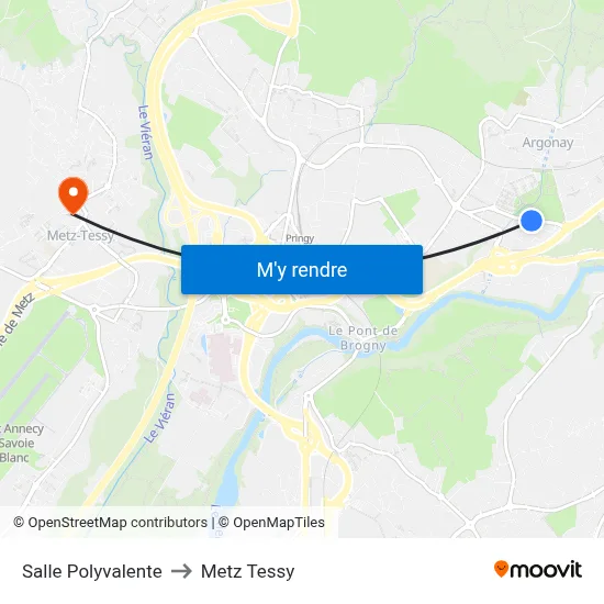 Salle Polyvalente to Metz Tessy map
