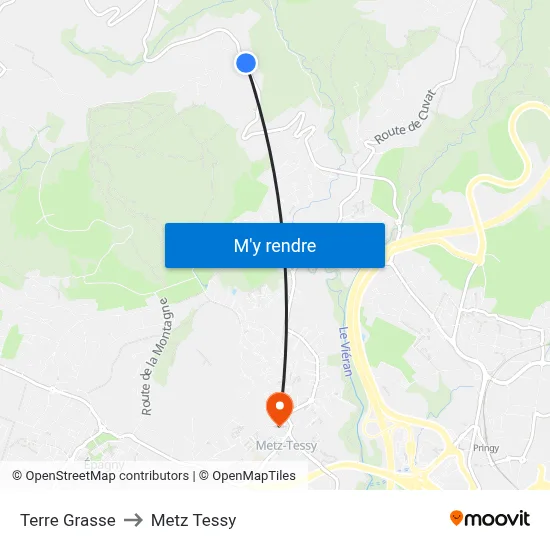 Terre Grasse to Metz Tessy map