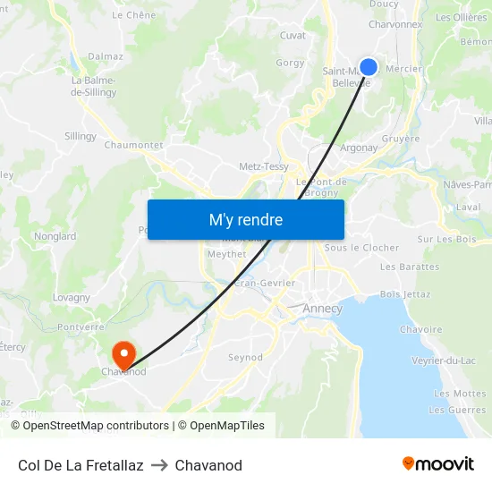 Col De La Fretallaz to Chavanod map