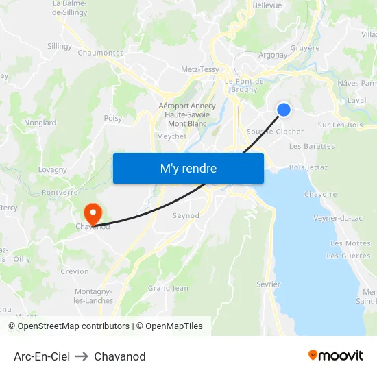 Arc-En-Ciel to Chavanod map