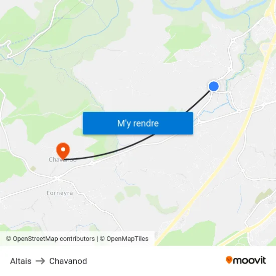 Altais to Chavanod map