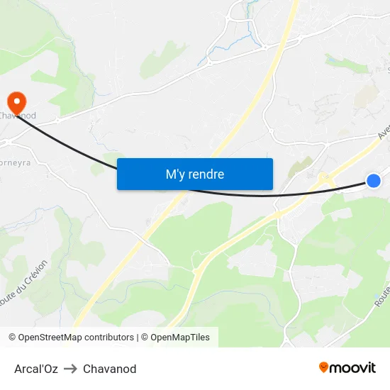 Arcal'Oz to Chavanod map