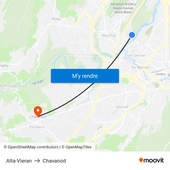 Alta-Vieran to Chavanod map