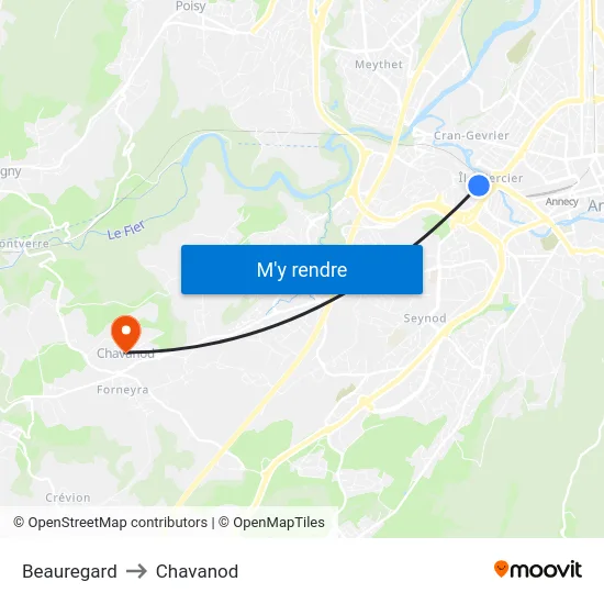 Beauregard to Chavanod map