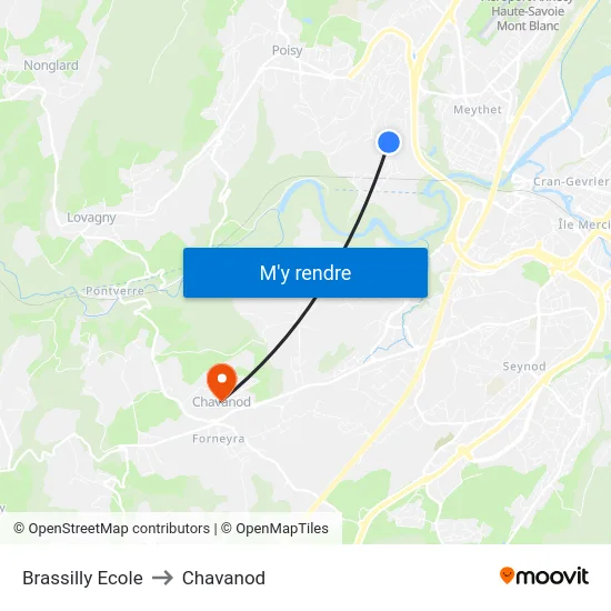Brassilly Ecole to Chavanod map