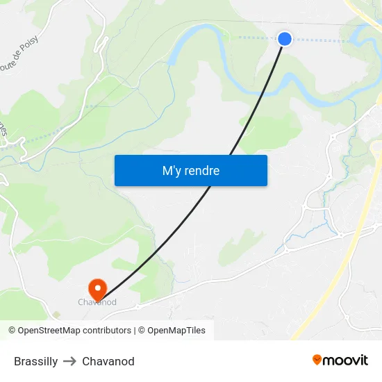 Brassilly to Chavanod map