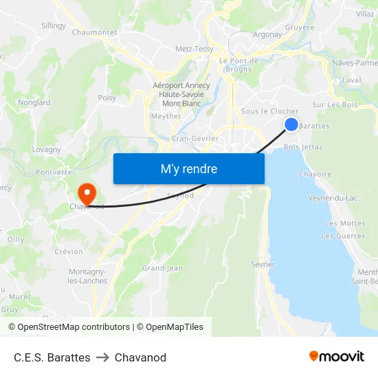 C.E.S. Barattes to Chavanod map