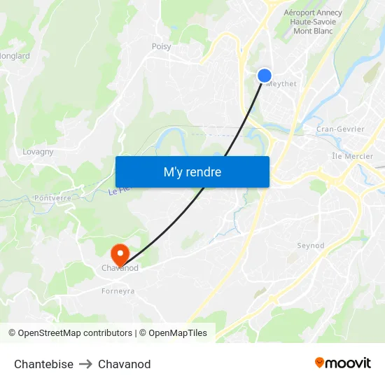 Chantebise to Chavanod map