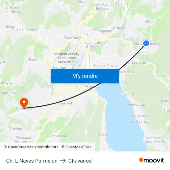 Ch. L Naves Parmelan to Chavanod map