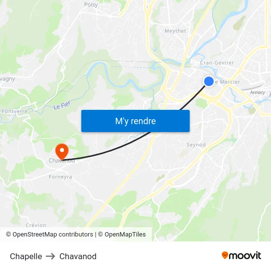 Chapelle to Chavanod map