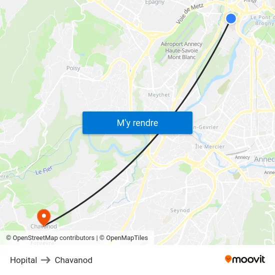 Hopital to Chavanod map